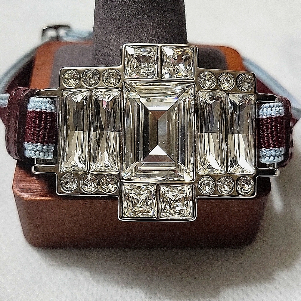 PRADA CRYSTAL STRETCH STATION BRACELET EUC - Picture 1 of 10